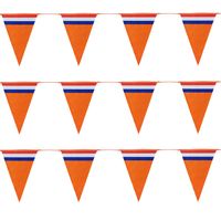 Bellatio Decorations - Oranje Holland vlaggenlijnen - 3x stuks van 10 meter - thumbnail