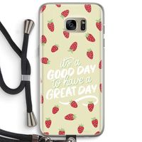Don't forget to have a great day: Samsung Galaxy S7 Edge Transparant Hoesje met koord