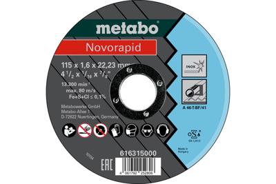 Metabo Accessoires Doorslijpschijf Ø 115x1,6x22,2 Inox, TF41 Novarapid - 616315000