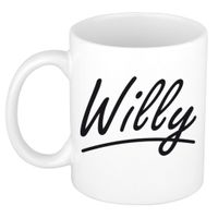 Naam cadeau mok / beker Willy met sierlijke letters 300 ml