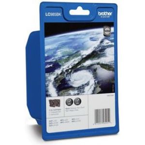 Brother LC-985BKBP2 inktcartridge 2 stuk(s) Origineel Zwart