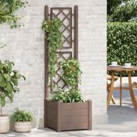 Plantenbak met latwerk 43x43x142 cm PP mokka