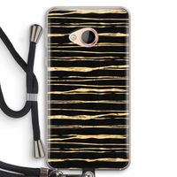Gouden strepen: HTC U Play Transparant Hoesje met koord