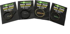 Korda Kamo Leaders 40lb, Maat 8 Ring Wartel 1m Silt Brown