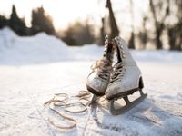 Tuinposter Winter Schaatsen - thumbnail