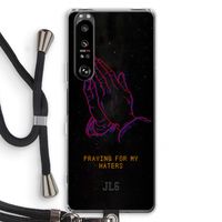 Praying For My Haters: Sony Xperia 1 III Transparant Hoesje met koord