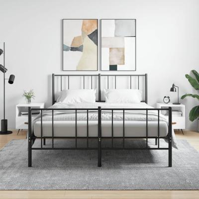 Nachtkastjes 2 st 40x35x47,5 cm bewerkt hout hoogglans wit