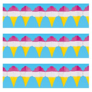 3x stuks papieren ijsjes zomer thema feestslinger 3 meter
