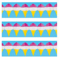 3x stuks papieren ijsjes zomer thema feestslinger 3 meter