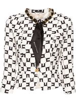 Elisabetta Franchi blazer crop à motif monogrammé - Tons neutres