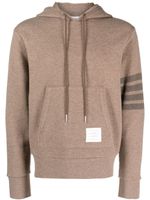 Thom Browne hoodie en maille à détail rayé - Marron