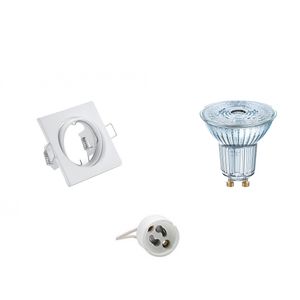 LED Spot Set - LEDVANCE Parathom PAR16 930 36D - GU10 Fitting - Dimbaar - Inbouw Vierkant - Mat Wit - 3.7W - Warm Wit 3000K - Kantelbaar 80mm