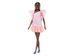Barbie Poppen (HRH14 Fashionista perzikkleurige jurk)