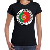 Verkleed T-shirt voor dames - Portugal - zwart - supporter - themafeest
