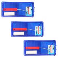 Veba Lakroller schilderset - 5x - extra fijn - verfbak en beugel - Verfset - Schuim rollers