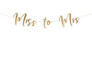 LetterBanner Miss to Mrs Rosegoud 18x76cm