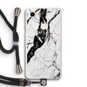 Witte marmer 2: Pixel 3 XL Transparant Hoesje met koord