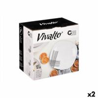 Serviesset Vivalto Wit Zwart Opaal glas Strepen 18 Onderdelen (2 Stuks)