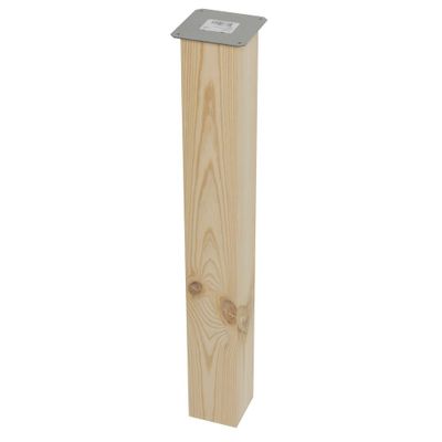 Tafelpoot vierkant 9 bij 9 cm en hoogte 72 cm van massief hout, 9 x 9 cm