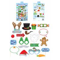 Kerst foto prop set - 19-delig - Christmas party - photo booth - thumbnail