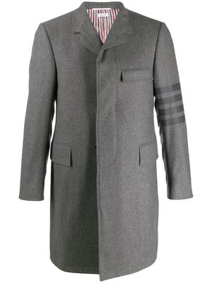 Thom Browne pardessus Chesterfield à 4 bandes signature - Gris