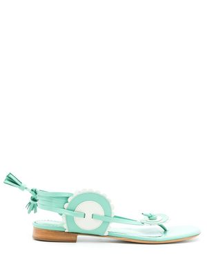 Sarah Chofakian sandales Rasteira Blossom en cuir - Vert