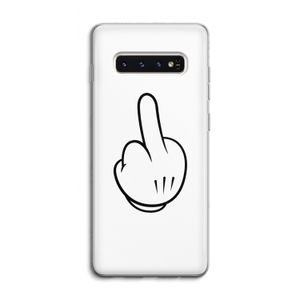 Middle finger white: Samsung Galaxy S10 4G Transparant Hoesje