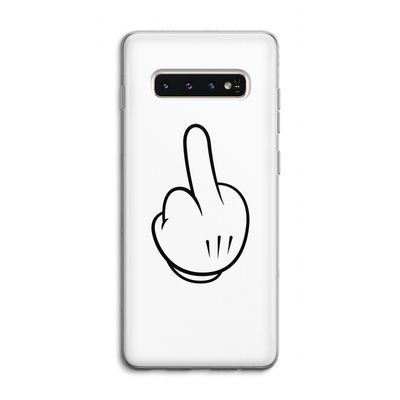 Middle finger white: Samsung Galaxy S10 4G Transparant Hoesje