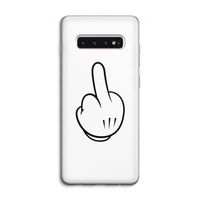 Middle finger white: Samsung Galaxy S10 4G Transparant Hoesje