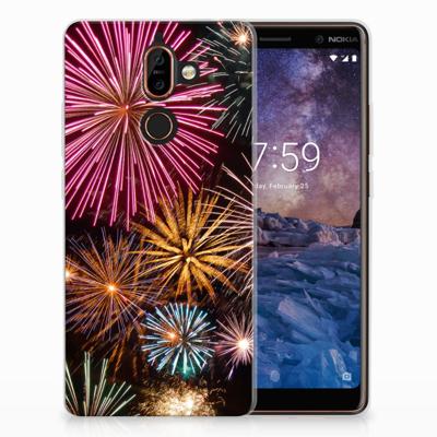 Nokia 7 Plus | Sillicone Back Cover | Vuurwerk