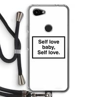 Self love: Pixel 3a Transparant Hoesje met koord