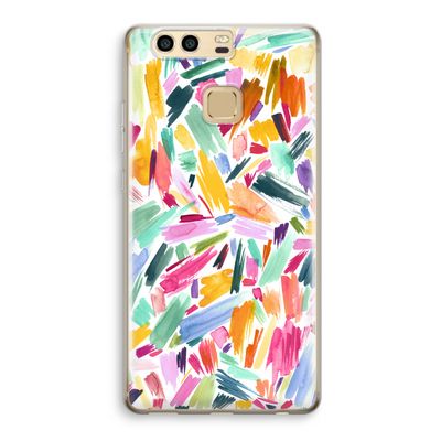 Watercolor Brushstrokes: Huawei P9 Transparant Hoesje