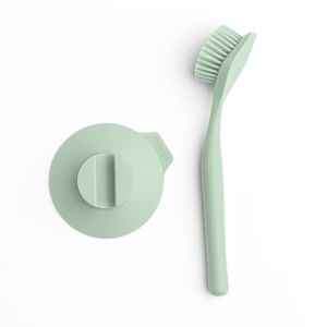 Brabantia sinkside afwasborstel met zuignaphouder jade Green