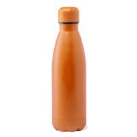 Waterfles / drinkfles met schroefdop - mat oranje - 790 ml - RVS metaal