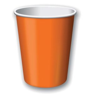 16x Oranje wegwerp bekertjes 256 ml feestdecoratie   -