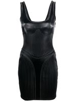 Mugler robe courte ajustée à rayures - Noir