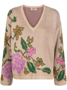 TWINSET pull à fleurs en intarsia - Tons neutres