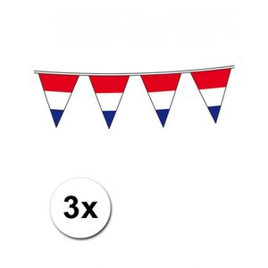 3x Holland vlaggenlijnen van 10 meter   -