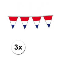 3x Holland vlaggenlijnen van 10 meter   -