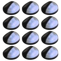 VidaXL Led-wandlampen solar rond zwart 12 st