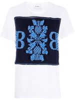 Barrie t-shirt en coton à patch en cachemire - Blanc - thumbnail