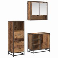 Badkamermeubelset 3 pcs Oud hout 65 x 33 x 60 cm Bewerkt hout
