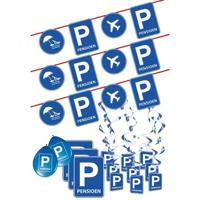 Pensioen / met de VUT themafeest pakket - blauw - verkeersbord - Feestartikelen versieringen