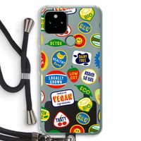 Fruitsticker: Pixel 5 Transparant Hoesje met koord