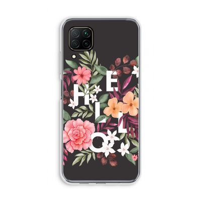 Hello in flowers: Huawei P40 Lite Transparant Hoesje