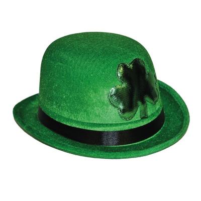 St. Patrick's Day Groene Bolhoedje - zwart lint - volwassenen - feestaccessoire