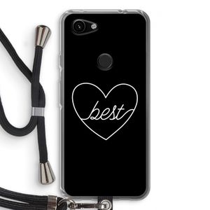 Best heart black: Pixel 3a Transparant Hoesje met koord