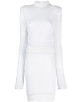 Balmain robe en maille brodée de sequins - Blanc - thumbnail