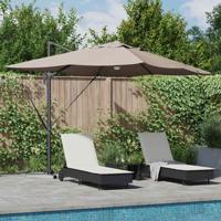 Cantilever Roma parasol Taupe en Zwart 352 x 251 x 265 cm