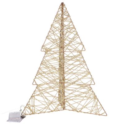 Countryfield?Lichtboompje/kerstboom 3D - 49 cm - goud - metaal - 40 leds - warm wit